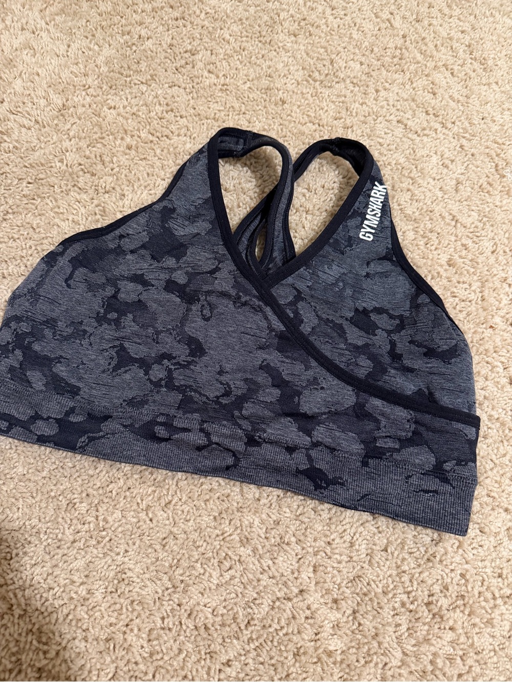 Gymshark Charcoal Camo Seamless Sports Bra size large